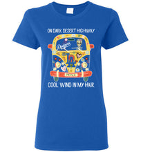 Load image into Gallery viewer, On dark desert high way cool wind in my hair los angeles dodgers hippie car shirt unisex tshirt