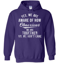 Load image into Gallery viewer, Yes we are aware of how obnoxious we are together no we dont care hoodie grey hoodie sweatshirt